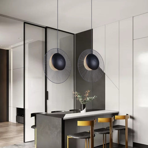 Wire Frame Pendant Light for Dining Room and Kitchen Island Lighting
