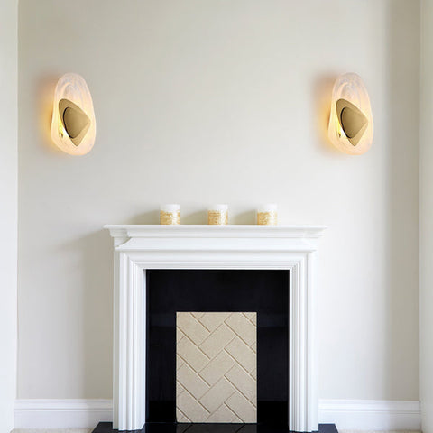 Wall Light with Sculptural Water-Ripple Diffuser