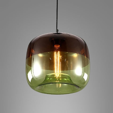 Retro Tinted Glass Pendant Light for Kitchen Islands and Dining Rooms