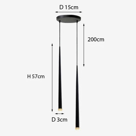 Slim Tube Pendant Light for Bedside and Kitchen Island Lighting