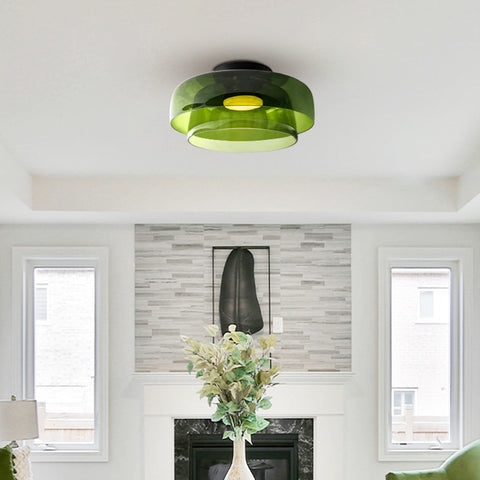 Modern Layered Glass LED Ceiling Light for Contemporary Living Spaces