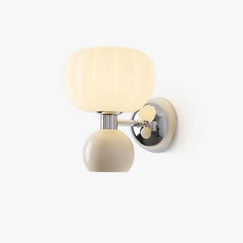 Wall Light with Glass Globe and Rounded Two-Tone Accent