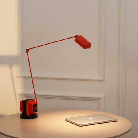 Desk Lamp with Articulated Metal Arm and Adjustable LED Light