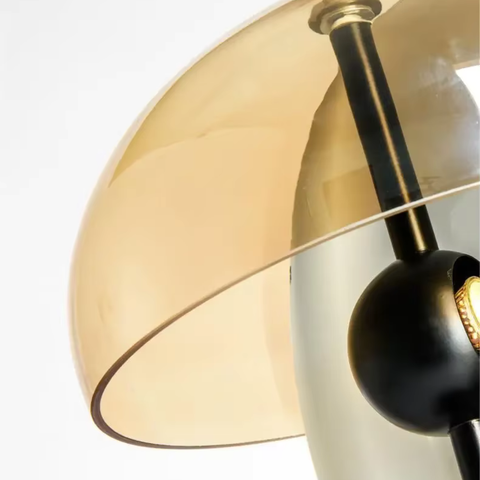 Floor Lamp with Glass Globe and Sculptural Metal Details