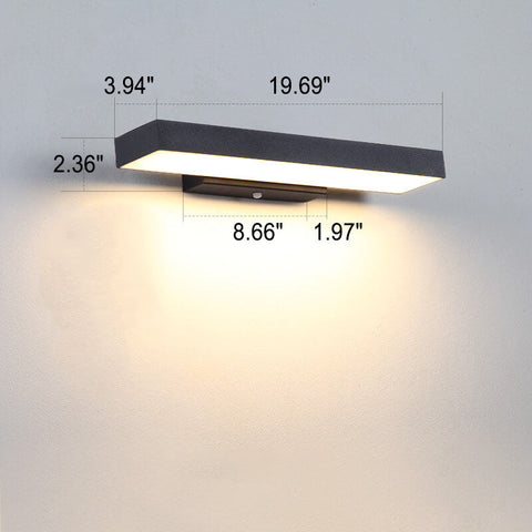 Flat LED Sensor Outdoor Wall Light with Weatherproof Housing