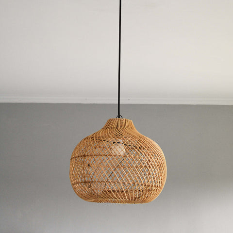 Woven Rattan Basket Pendant Light