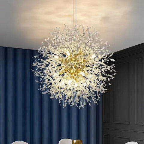 Branching Crystal Chandelier for Dining and Living Room Lighting