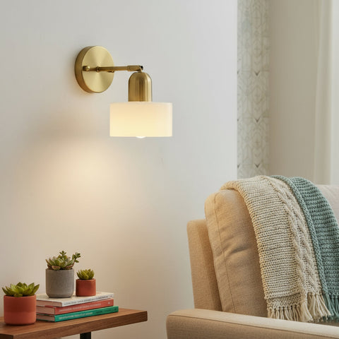 Bauhaus Glass Wall Sconce for Bedroom and Hallway Accent Illumination