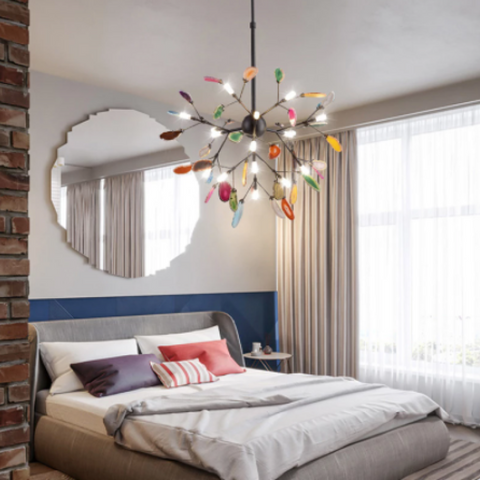 Branch-Style Glass Chandelier for Bedrooms and Living Room Lighting