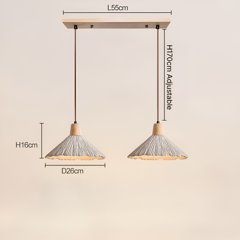 Pendant Light with Cement Shade and Wabi-Sabi Texture