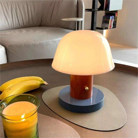 Touch-Dimmable Mushroom Table Lamp for Bedside and Ambient Lighting