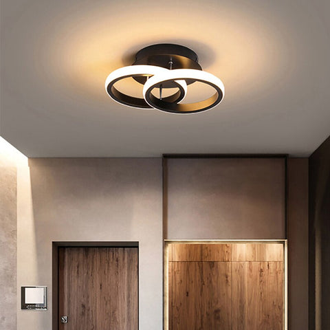 Interlocking Ring LED Flush Mount Ceiling Light with 3 Light Modes