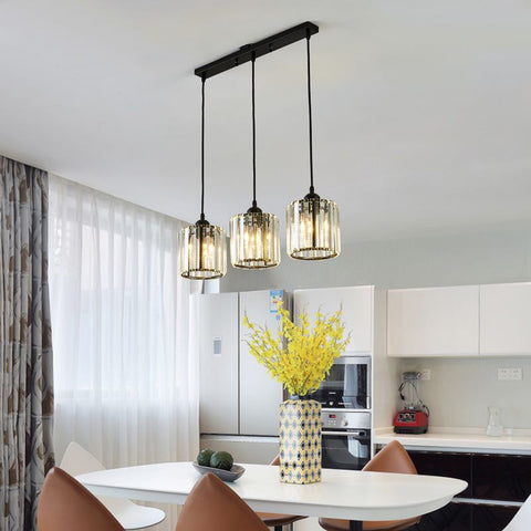 Ribbed Glass Cluster Pendant Light for Dining Tables and Kitchens