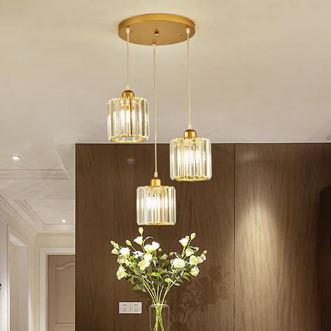 Ribbed Glass Cluster Pendant Light for Dining Tables and Kitchens
