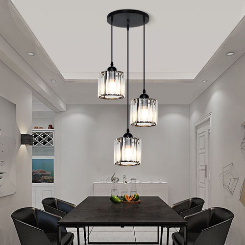 Ribbed Glass Cluster Pendant Light for Dining Tables and Kitchens