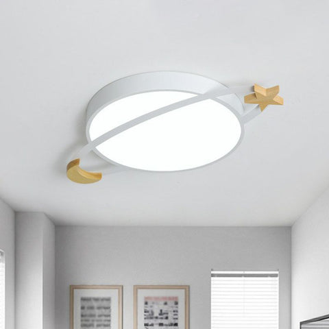 Modern Moon and Star LED Ceiling Light for Kids' Bedroom and Playroom