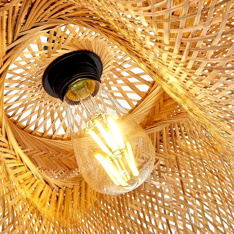 Handwoven Bamboo Pendant Light for Bohemian Dining and Living Rooms