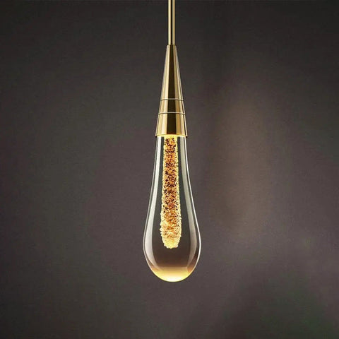Teardrop Glass LED Wall Light with Metal Accents