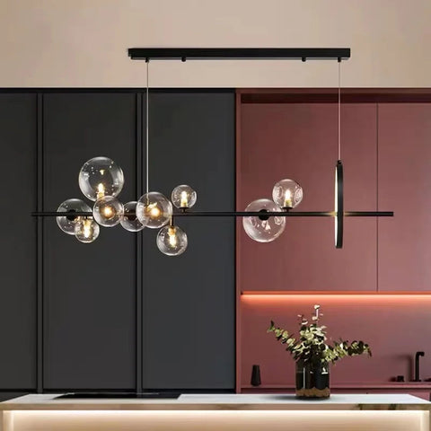 Glass Globe Chandelier with 7 or 10 Lights