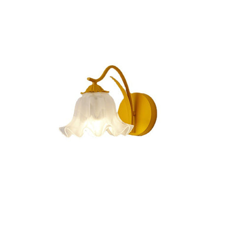 Wall Light with Flower Form and Fluted Acrylic Shade