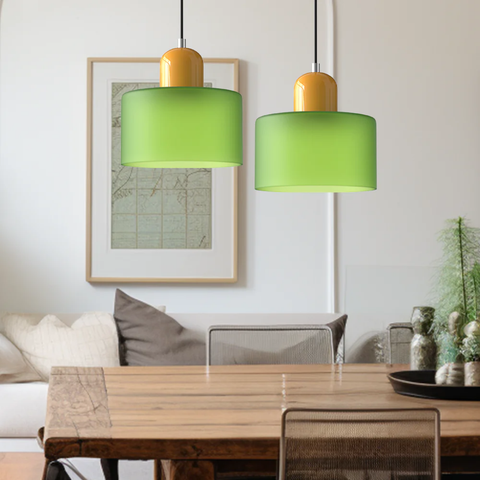 Retro Glass Pendant Light with Adjustable Cord for Ambient Lighting
