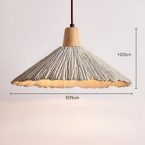 Pendant Light with Cement Shade and Wabi-Sabi Texture