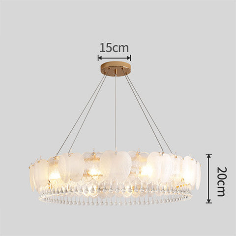 Crystal Glass Chandelier with Round Frame