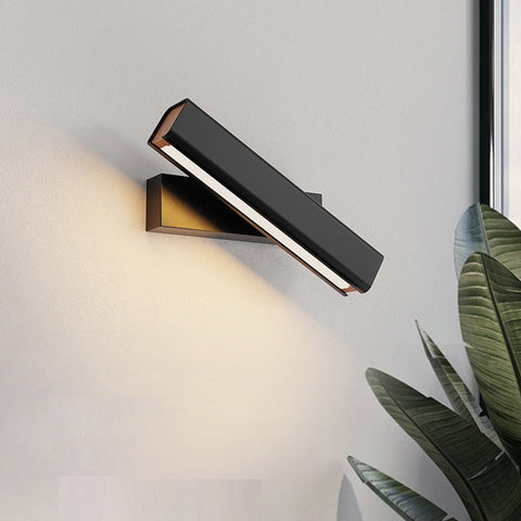 Rotating Wood and Metal LED Wall Sconce for Bedroom Reading Light