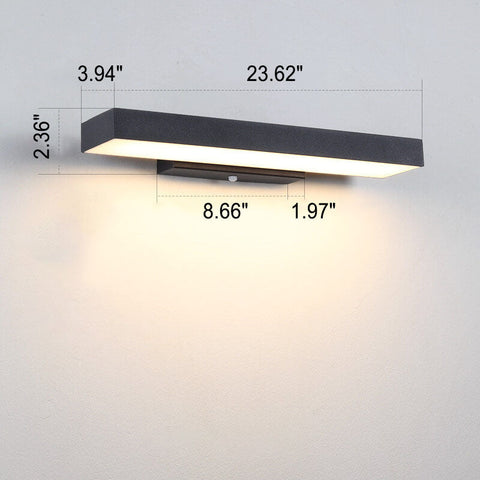 Flat LED Sensor Outdoor Wall Light with Weatherproof Housing