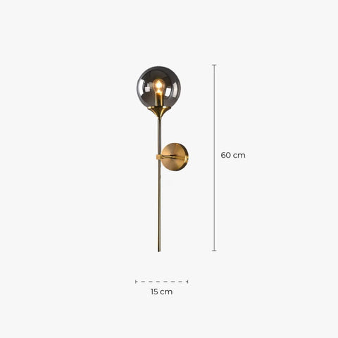 Brushed Metal and Glass Globe Wall Sconce for Modern Living Rooms