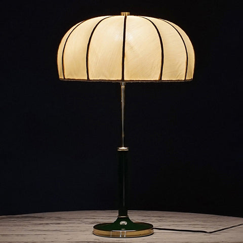 Table Lamp with Fabric Shade and Metal Base