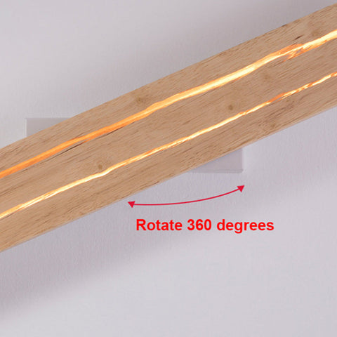 Wood LED Wall Sconce with Linear Light Detail
