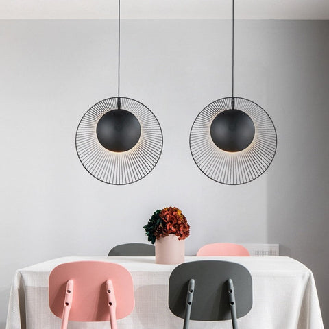 Wire Frame Pendant Light for Dining Room and Kitchen Island Lighting