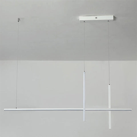 Linear LED Pendant Chandelier with Minimalist Crossed Design