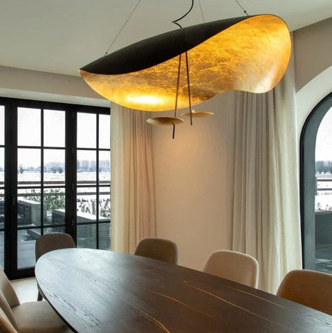 Sculptural Metal LED Pendant Light for Dining Rooms and Living Spaces