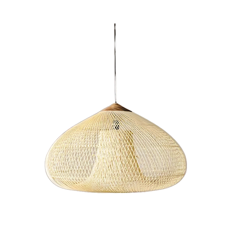 Pendant Light with Handwoven Rattan Shade