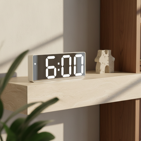 Digital Alarm Clock with LED Time and Temperature Display