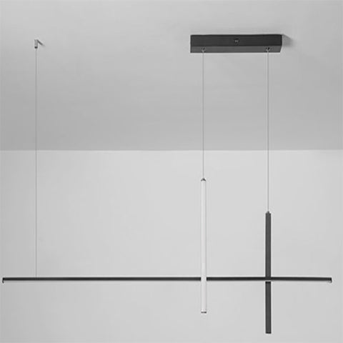 Linear LED Pendant Chandelier with Minimalist Crossed Design