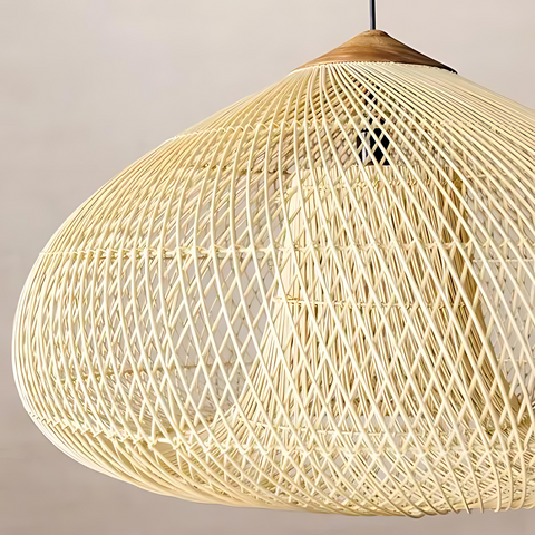 Pendant Light with Handwoven Rattan Shade