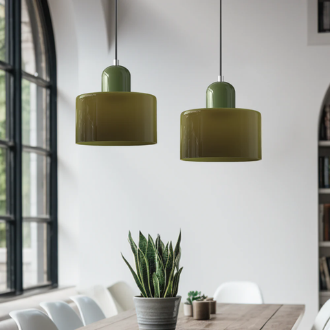 Retro Glass Pendant Light with Adjustable Cord for Ambient Lighting