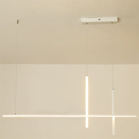 Linear LED Pendant Chandelier with Minimalist Crossed Design