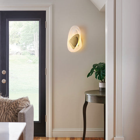 Wall Light with Sculptural Water-Ripple Diffuser