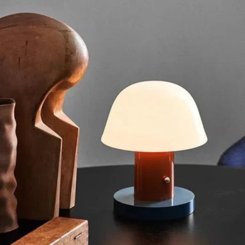 Touch-Dimmable Mushroom Table Lamp for Bedside and Ambient Lighting