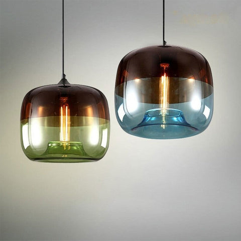 Retro Tinted Glass Pendant Light for Kitchen Islands and Dining Rooms