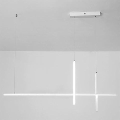 Linear LED Pendant Chandelier with Minimalist Crossed Design