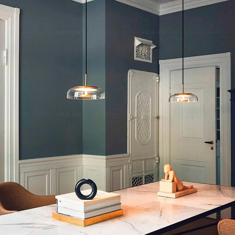 Contemporary Glass Disc Pendant Light for Kitchens and Dining Rooms