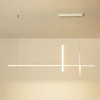 Linear LED Pendant Chandelier with Minimalist Crossed Design