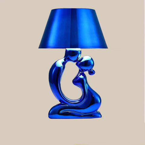 Sculptural Figure Table Lamp with Decorative Shade and Modern Artistic Design