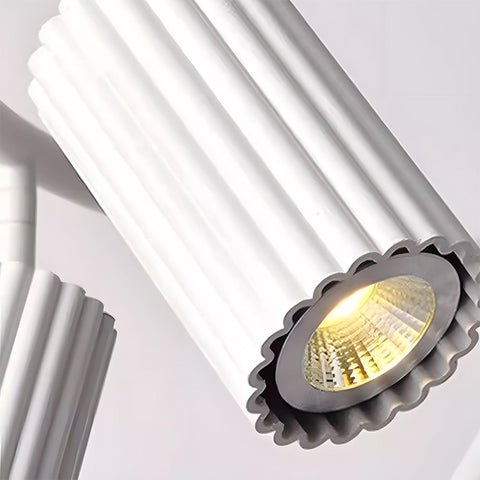 Ribbed Metal Cylinder Pendant Light