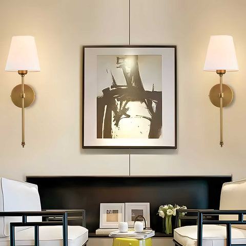 Modern Rechargeable LED Wall Lamp with Fabric Shade and Remote Control